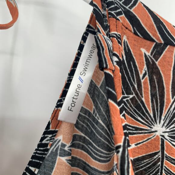 2/$30 FORTUNE Swimwear Cover Up One Size Luisa Looped Front Palm Deep Sienna - Picture 6 of 8